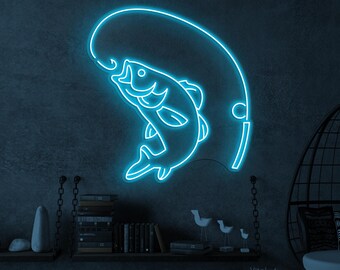 釣りネオンサイン、釣りLEDライト、壁飾りの魚、釣りクラブの壁アート