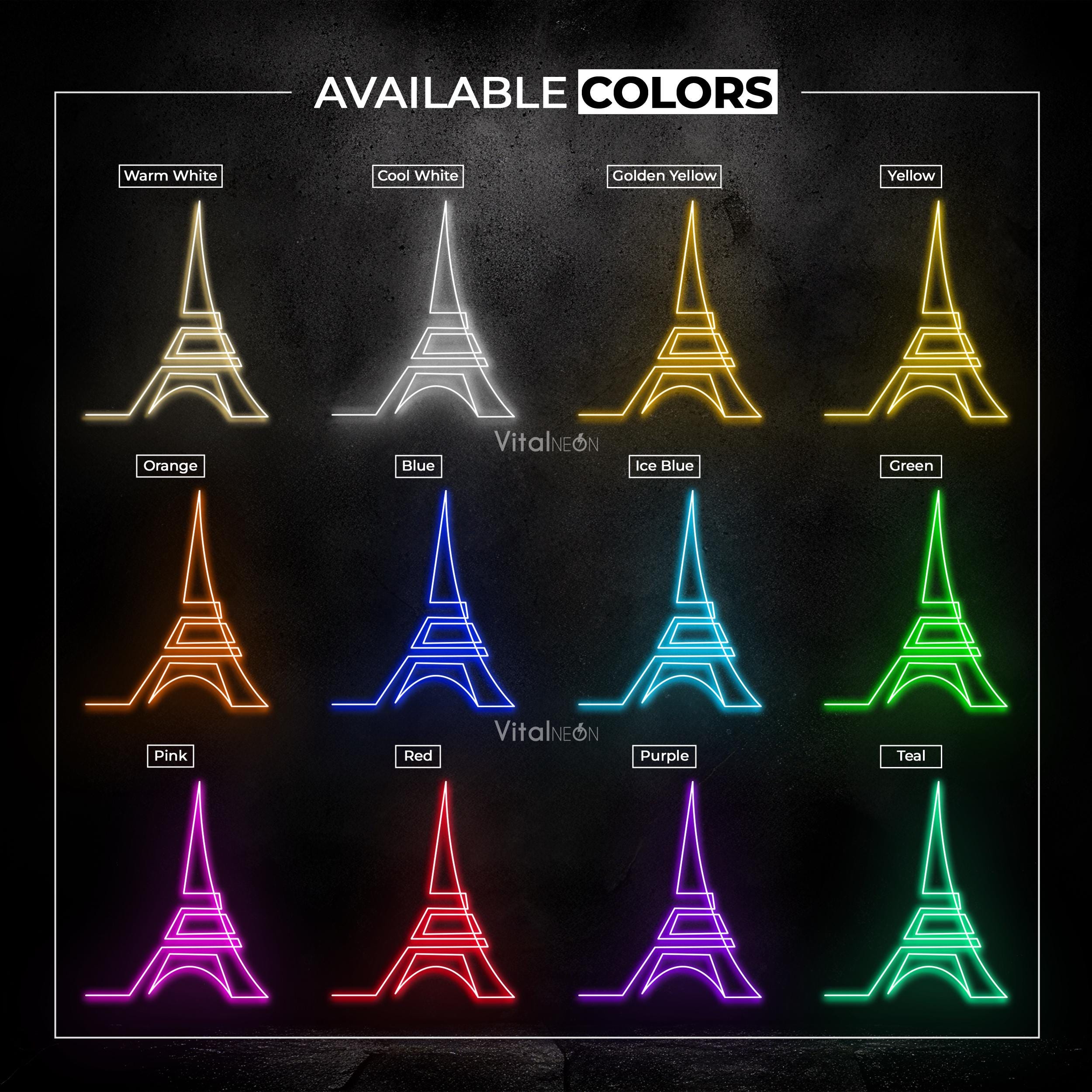 エッフェル塔ネオンサイン、エッフェル塔 LED ライト、エッフェル塔壁