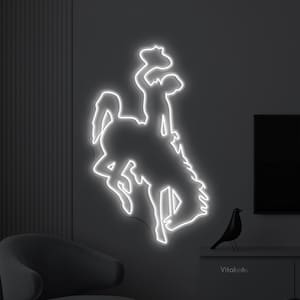 Horse Rider Neon Sign, Bucking Horse LED Light, Horse Riding Wall Decor, Bucking Wall Art, Horse Farm Neon Light, Gift for Horse Lover