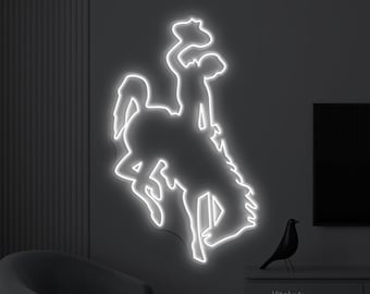 Horse Rider Neon Sign, Bucking Horse LED Light, Horse Riding Wall Decor, Bucking Wall Art, Horse Farm Neon Light, Gift for Horse Lover