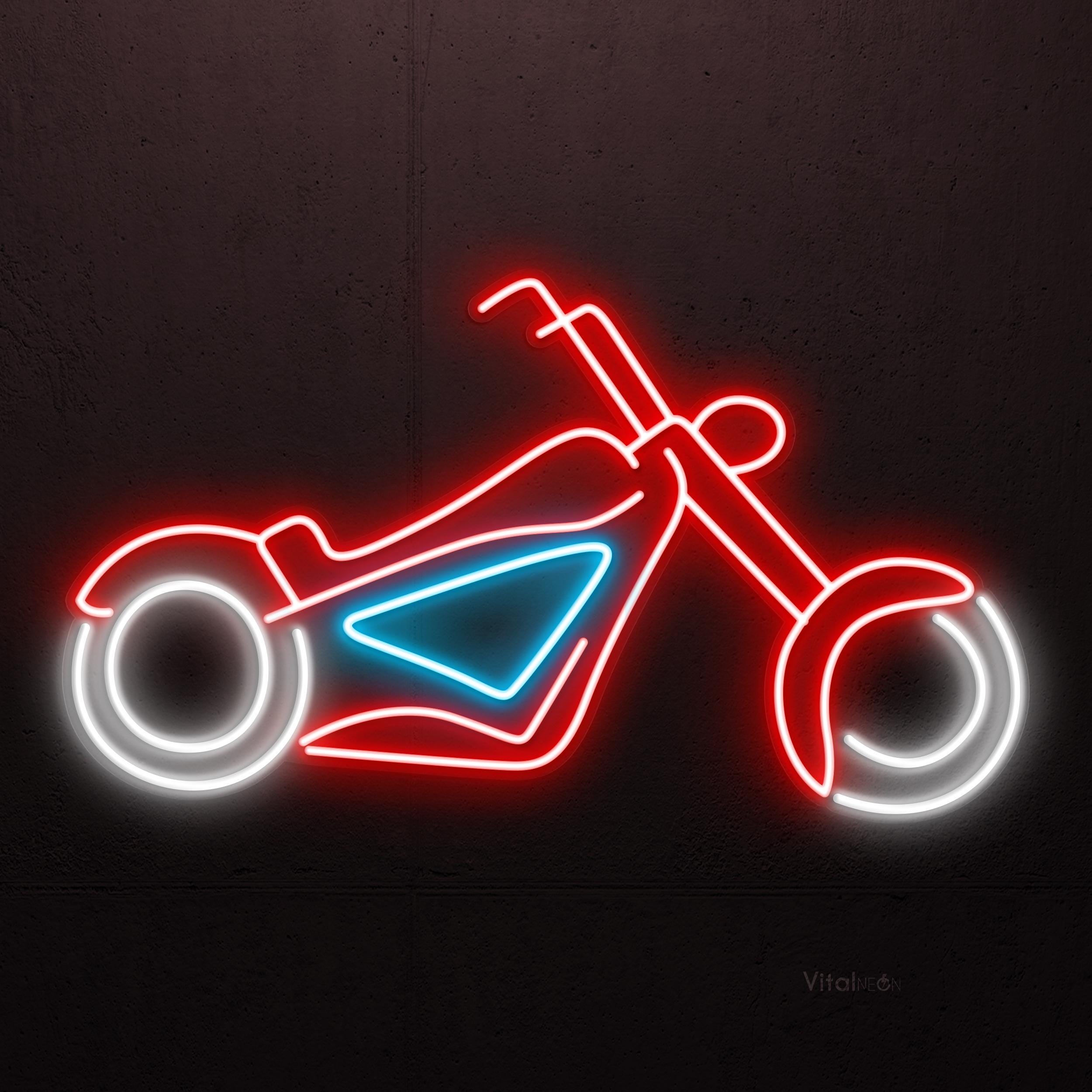 Motorcycle Neon Sign LED Light Cafe Racer Wall Decor Garage Bike