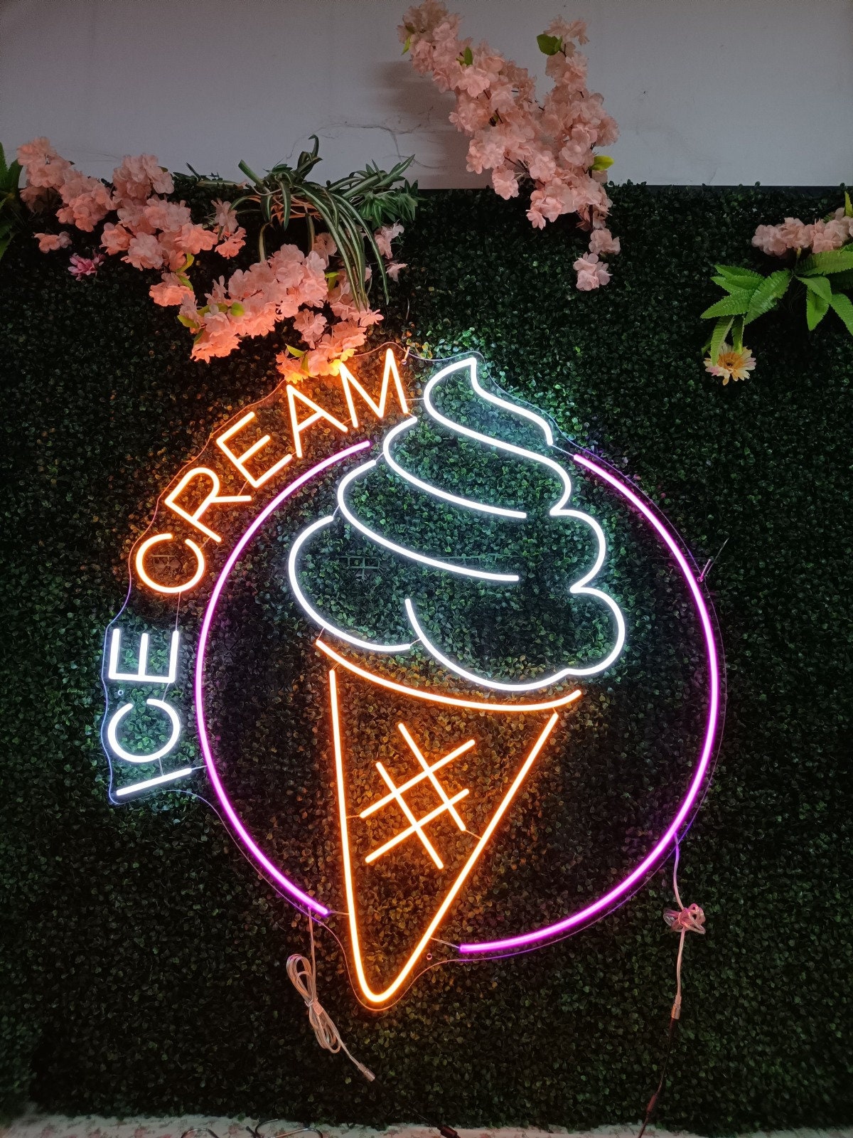 Ice Cream Neon Sign, LED Light, Sweet Decor, Ice Cream Cone Wall
