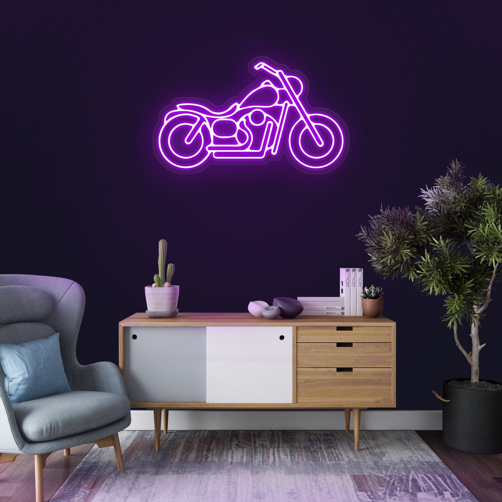 Motorcycle LED Neon Sign, Game Room, Garage Decor - Etsy