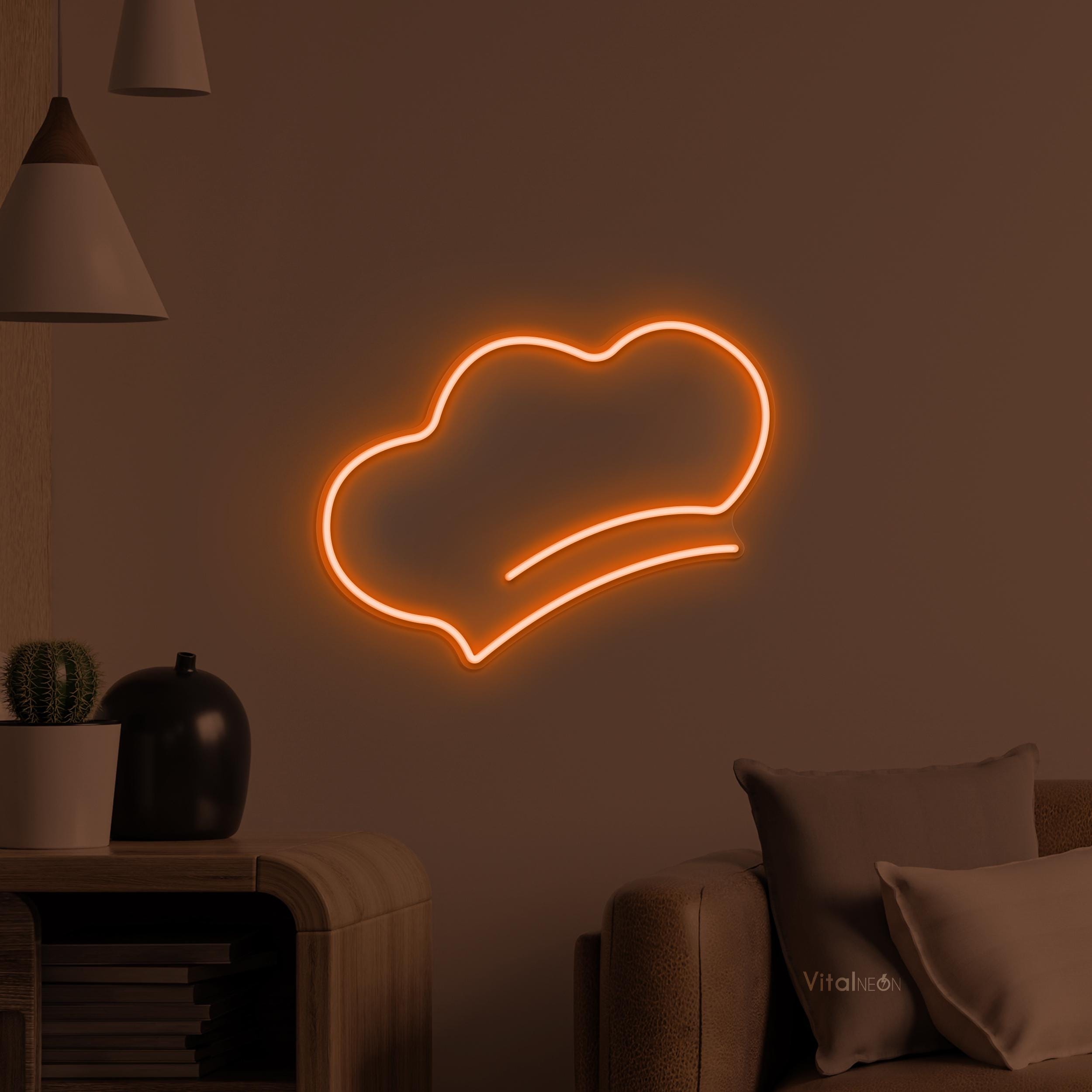 Chef Hat LED Light Neon Sign, Kitchen Cafe Bar Food Shop Wall Decor Art ...