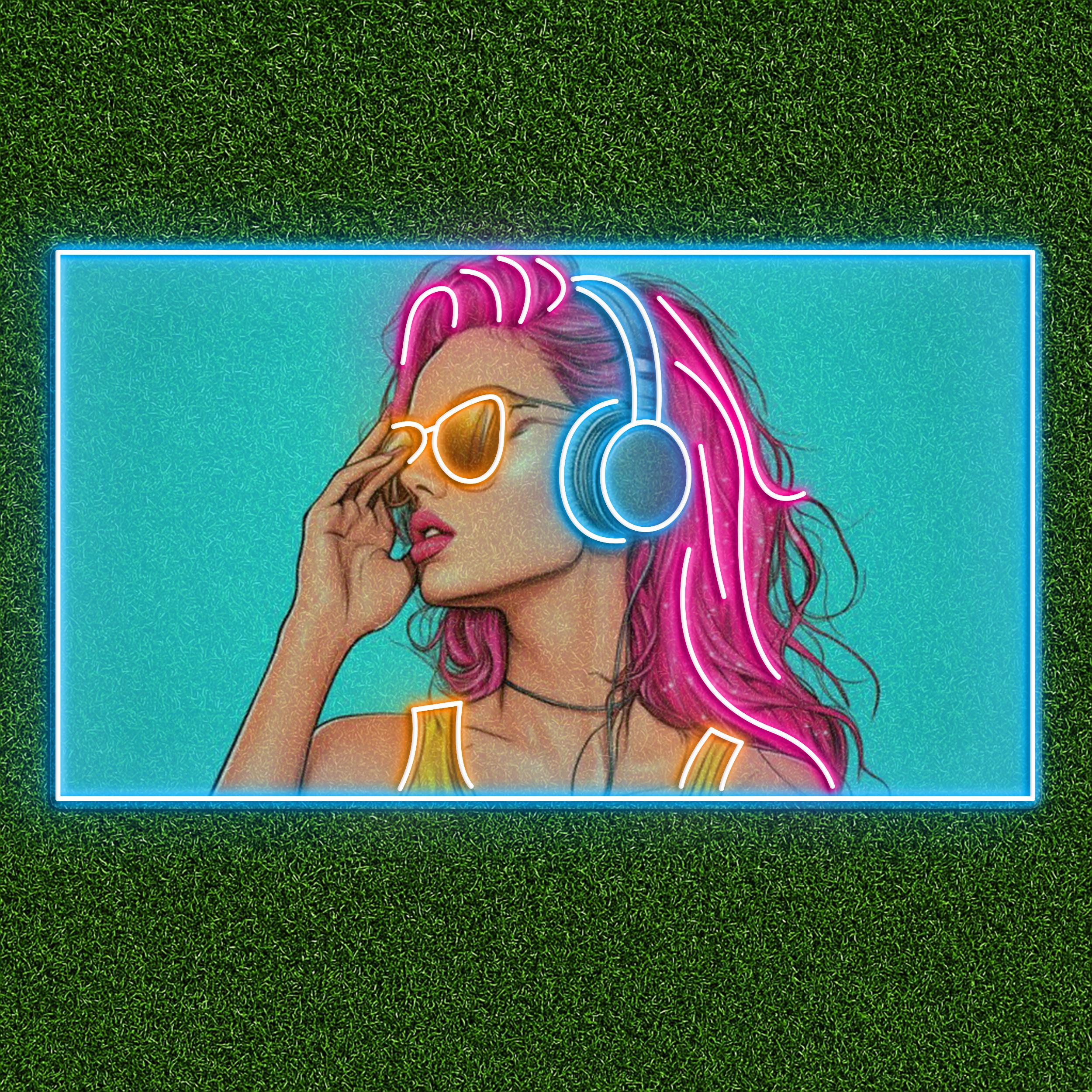 DJ Girl Neon Sign, LED Pop Art, Music Lover Gift - Etsy