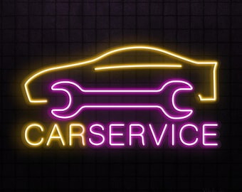 自動車修理ガレージ用ネオンサイン - 自動車修理工場や作業場に最適な