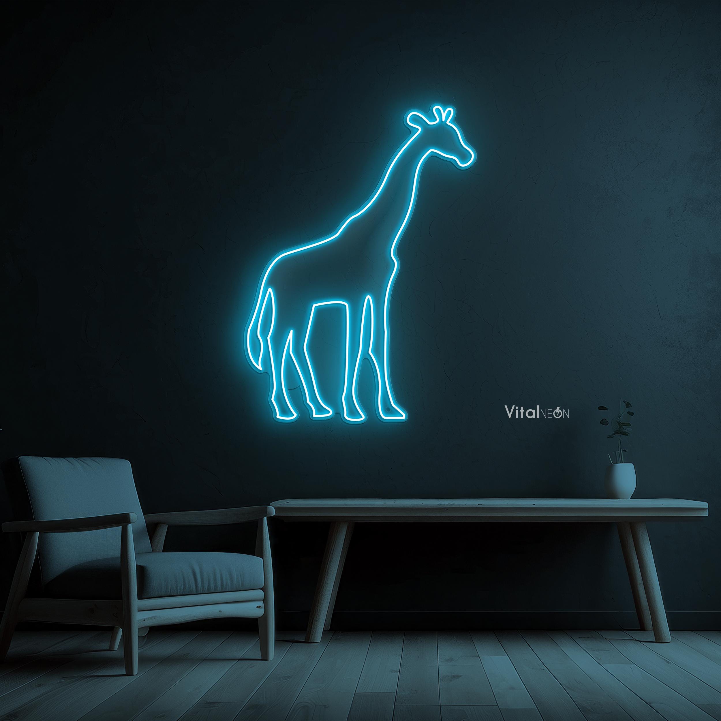 Giraffe Neon Sign, Safari Animal LED Wall Decor - Etsy