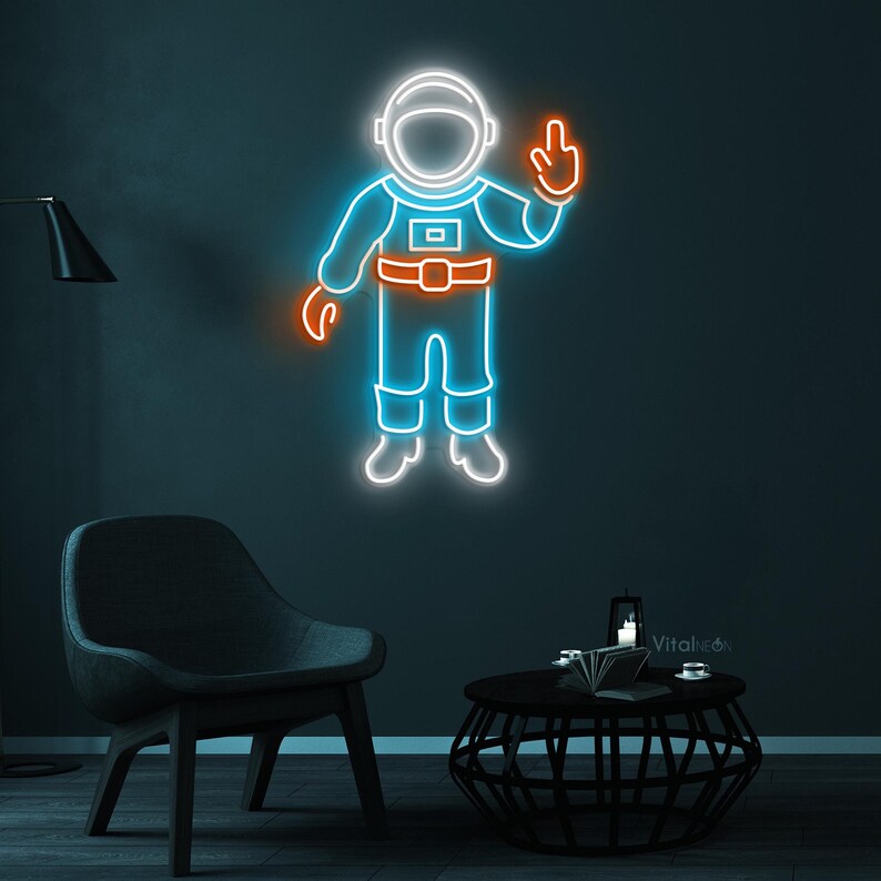 Astronaut Neon Sign LED Light Space Wall Art Game Room Kids Decor Gift ...