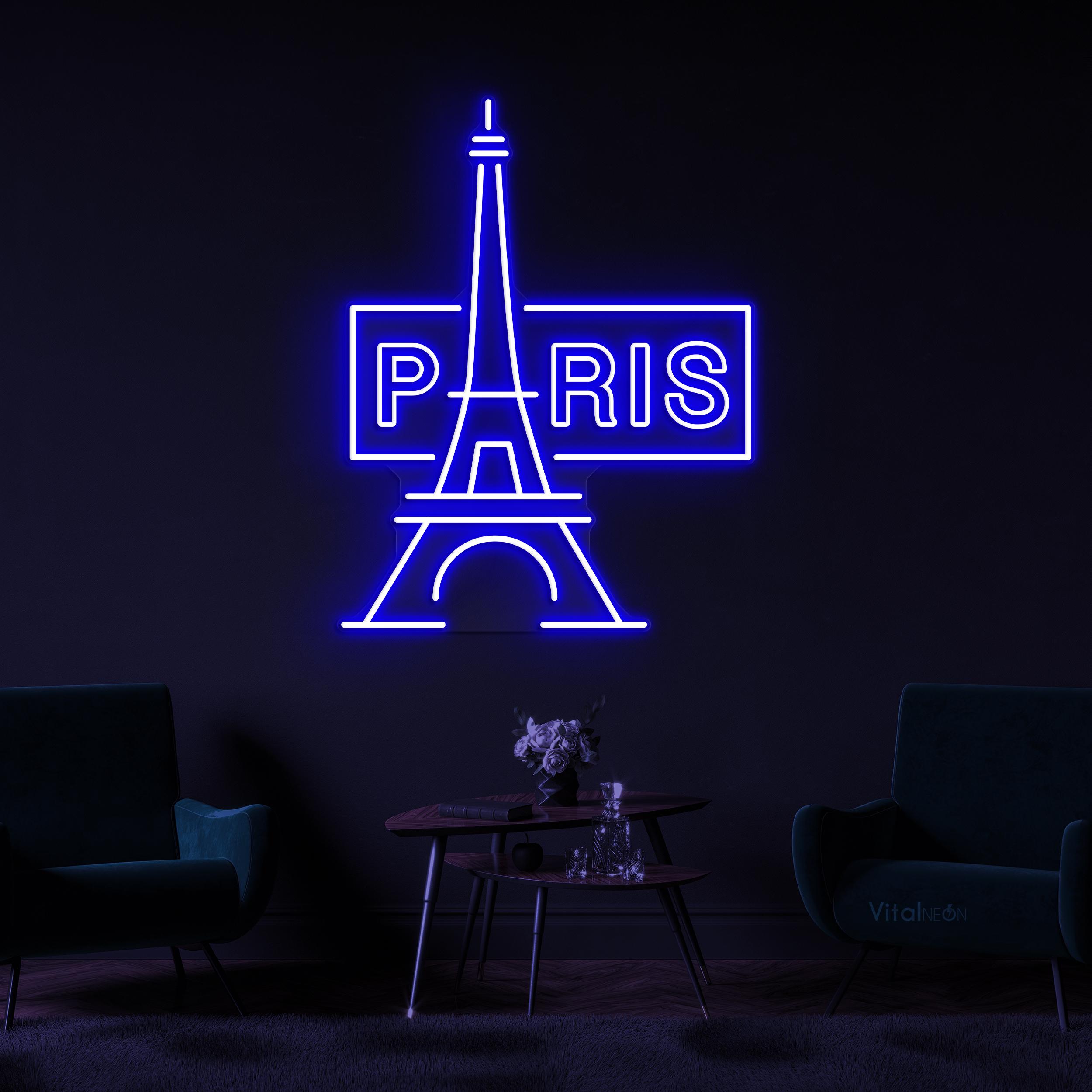 パリのネオンサイン、パリのLEDライト、エッフェル塔の壁アート、パリ