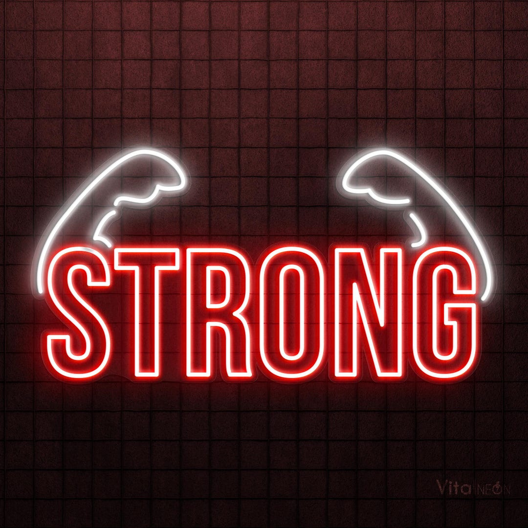 Strong Rhett Neon Strong LED Neon Sign With Flexing Muscles Wall Art for Gym Home Fitness ...