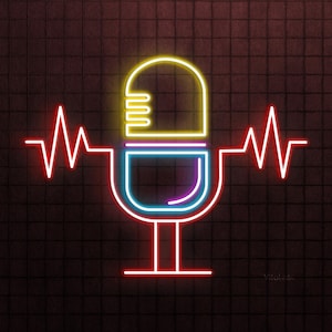Podcast Microphone Neon Sign, Podcast Microphone LED Light, Microphone & Sound Wall Art, Sound Wave Neon Light, Music Studio Wall Decor