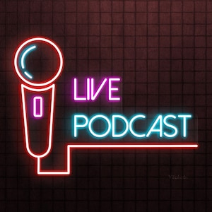 LIVE PODCAST Neon Sign, LIVE Podcast Led Light, Microphone Wall Art, Music Studio Wall Decor, Talk Show Neon Light, Streaming Room Decor