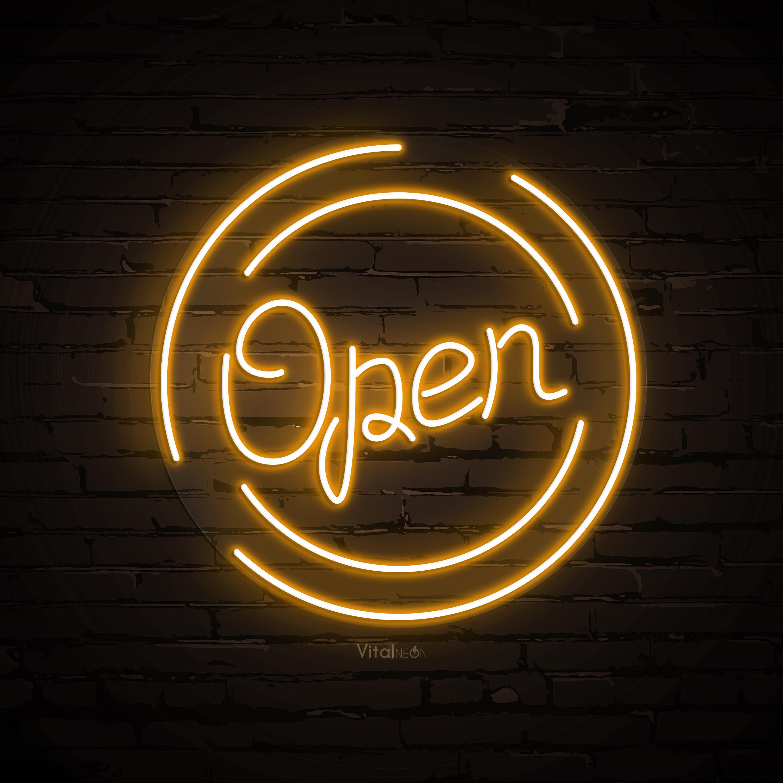 Open Neon Sign, Business Wall Decor, Restaurant Bar Shop Door Sign