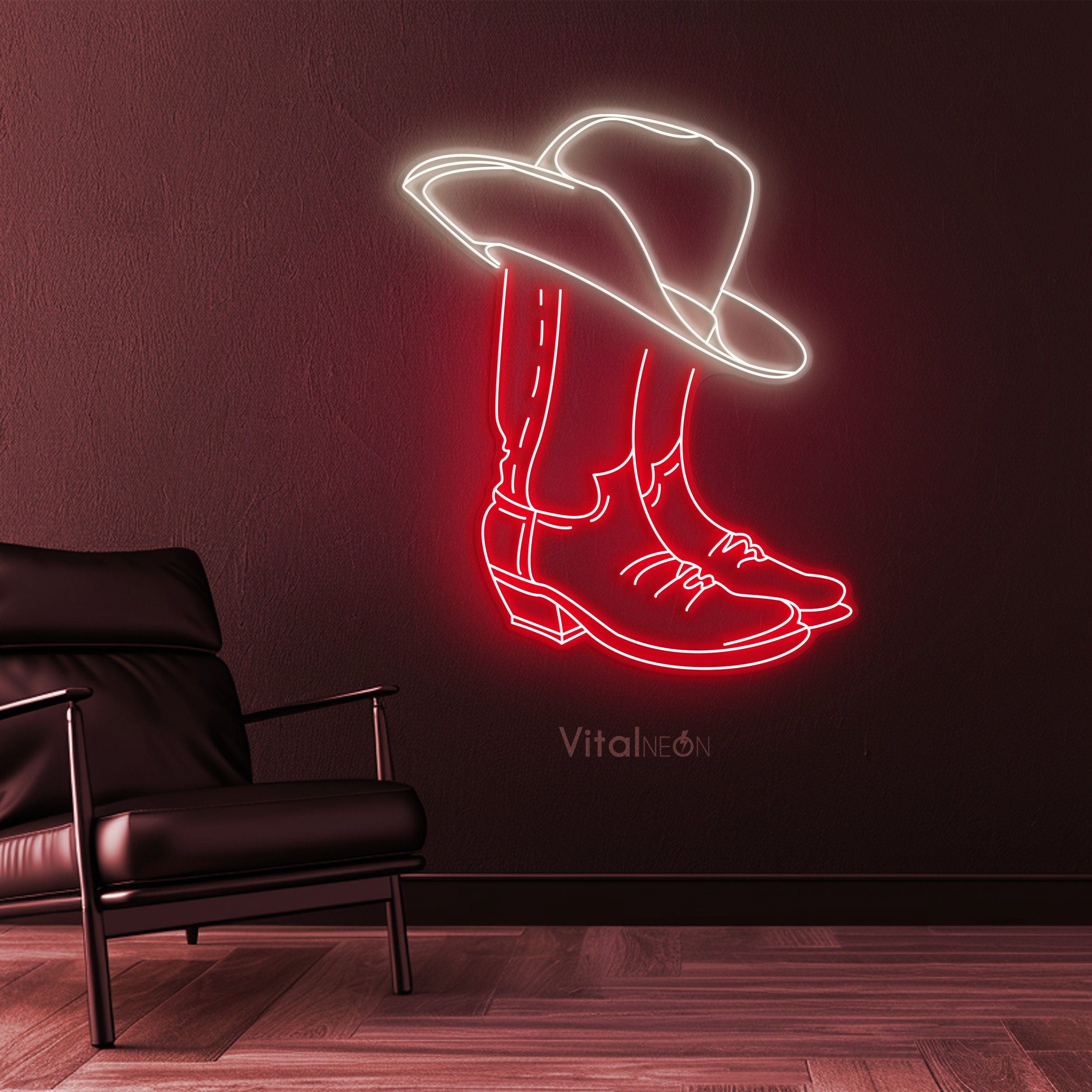 Neon Cowboy Boot Etsy