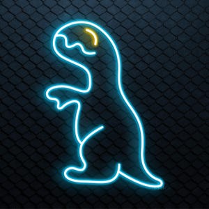 Dinosaur Neon Sign, Cute Dinosaur LED Light, T-Rex Wall Art, Friendly Dinosaur Wall Decor, Animal Shop Neon Light, Kids Room Neon Decor