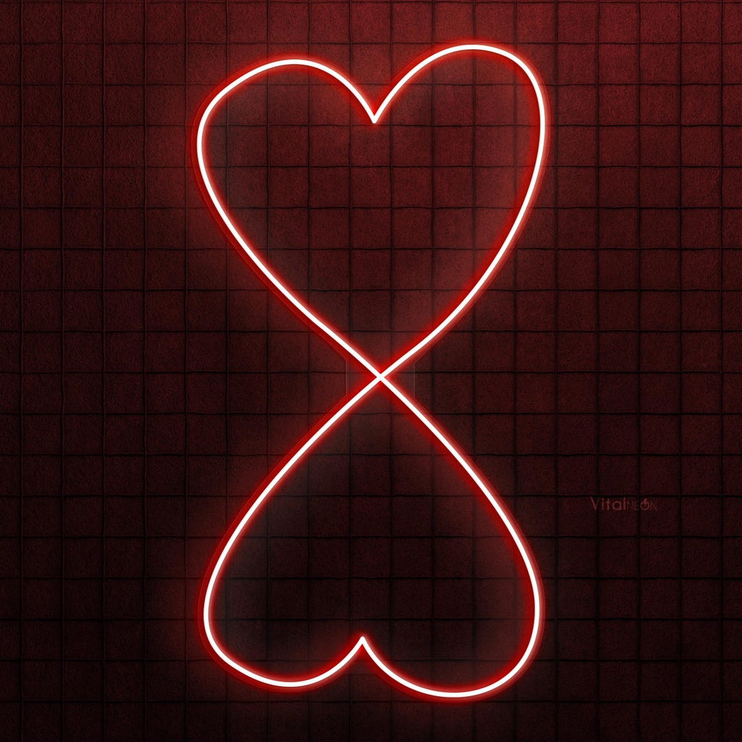Infinity Hearts Neon Sign, Infinity Heart Led Light, Romantic Room Wall ...