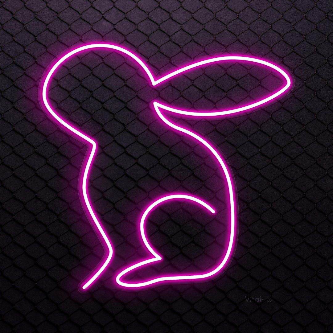 Bonnie Rabbit Neon Sign Rabbit Neon Sign, Rabbit LED Light, Bunny Wall Decor, Kids Room Wall ...
