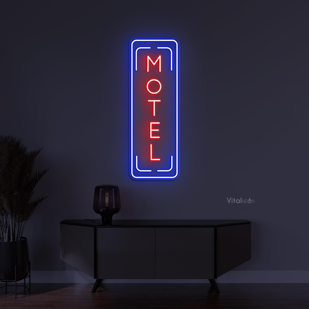 Motel Welcome LED Light Neon Sign, Hotel Business Logo Wall Decor ...