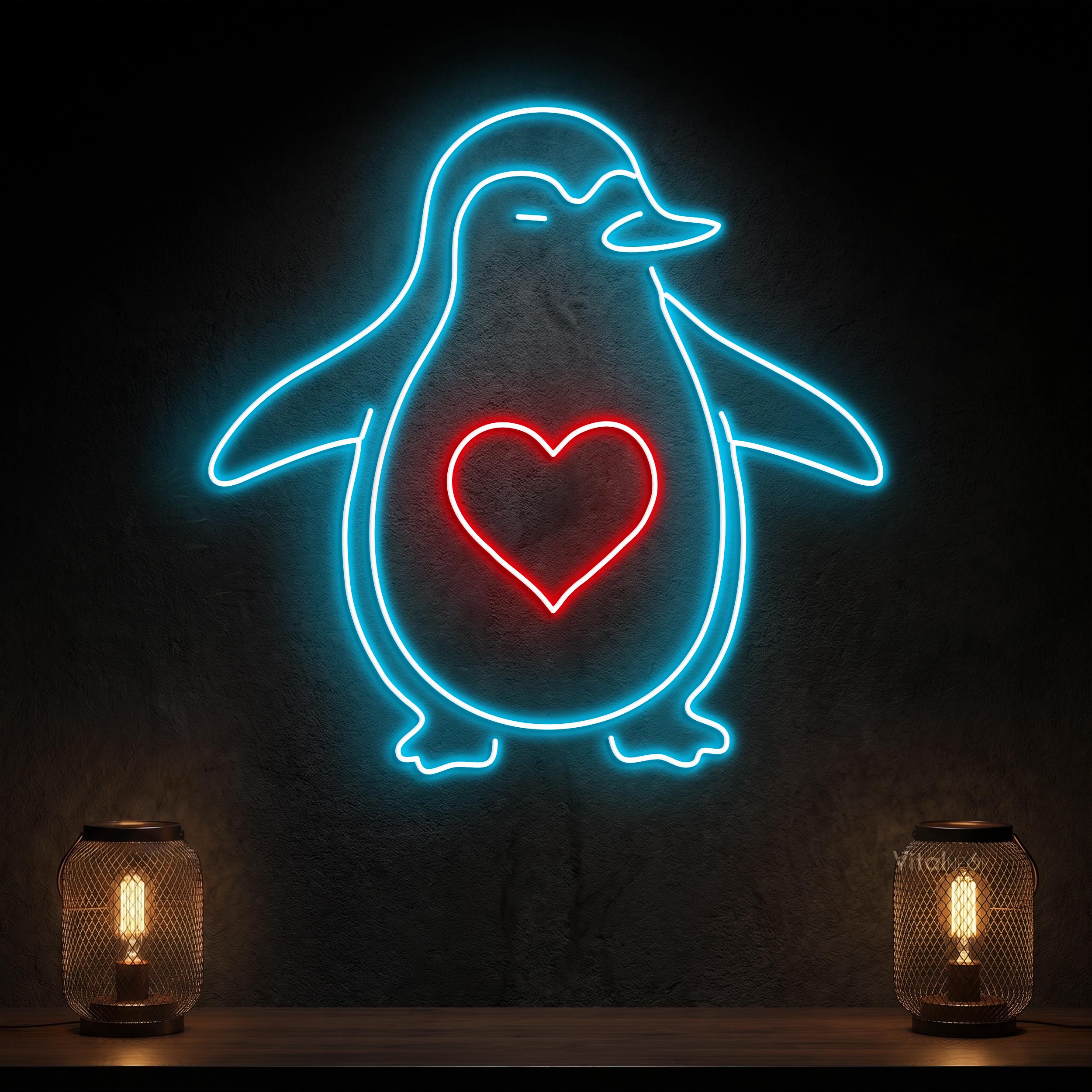 Penguin Neon Bar Light - Etsy