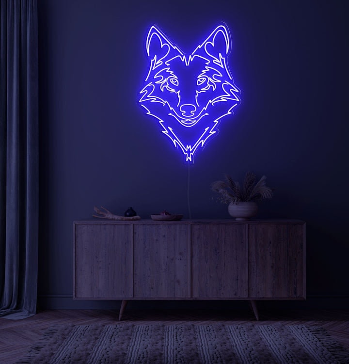 Wolf LED Head Light – Animal Wall Decor, Game Room Neon Art for