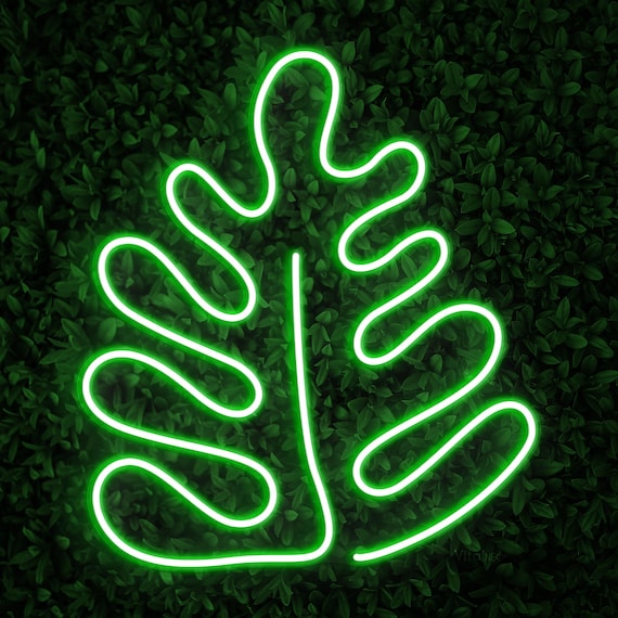 Monstera Leaf LED Neon Sign for Plant Shop Wall and Botanical