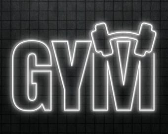 Letrero de neón LED de barra de gimnasio para exhibición en la pared del gimnasio en casa, decoración de sala de entrenamiento y fitness