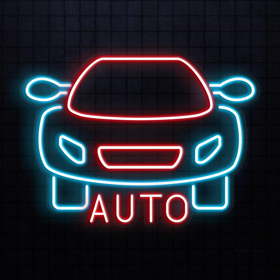 Neon Remote Control Car Sign Auto Car Neon Sign LED Wall Art Garage Shop Service Decor Mechanic Gift ...