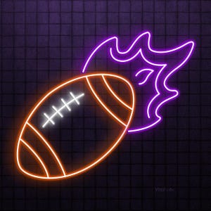 Flaming Football Neon Sign, Fire Football LED Light, American Football Wall Art, Sports Club Neon Light, Kids Room & Game Room Wall Decor