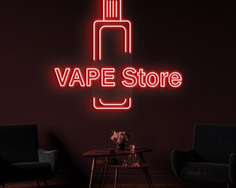 Vape Store LED Neon Sign for Shop, Modern Vaping Light, Bar Club Display  Art