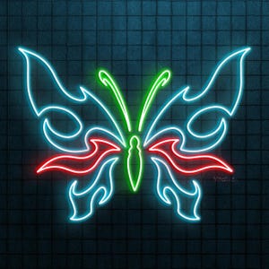 Butterfly Neon Sign, Butterfly LED Light, Living Room Wall Art, Nursery Room Wall Decor, Cafe Neon Art, Girl Room Neon Light, Home Wall Art