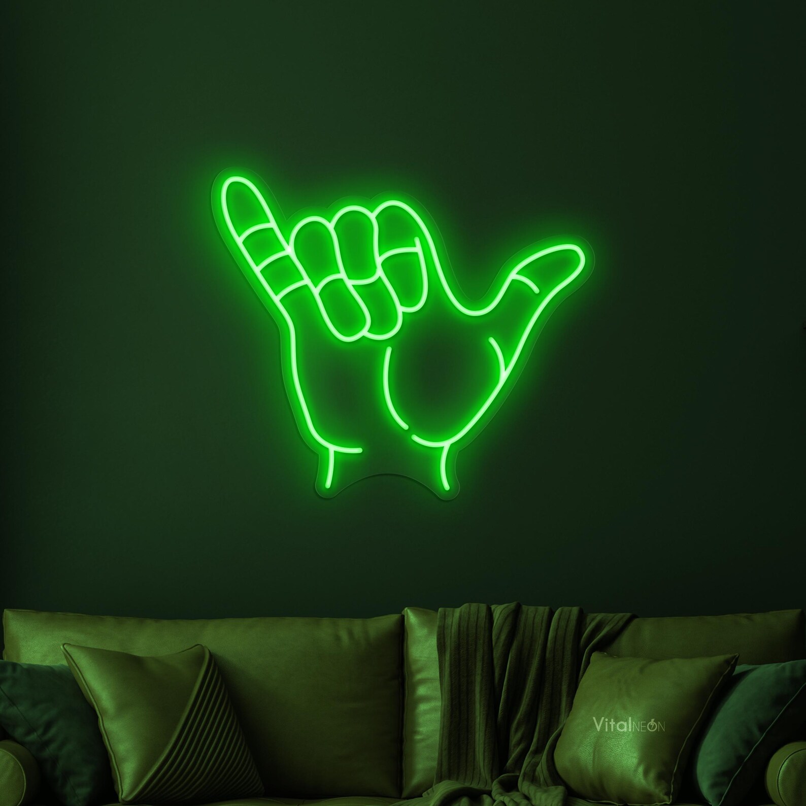 Shaka Hand LED Neon Sign, Chill Vibe Wall Decor - Etsy