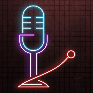 Microphone Neon Sign, Microphone LED Light, Podcaster Wall Decor, Music Lover Wall Art, Recording Room Neon Light, Gift For Live Streamer