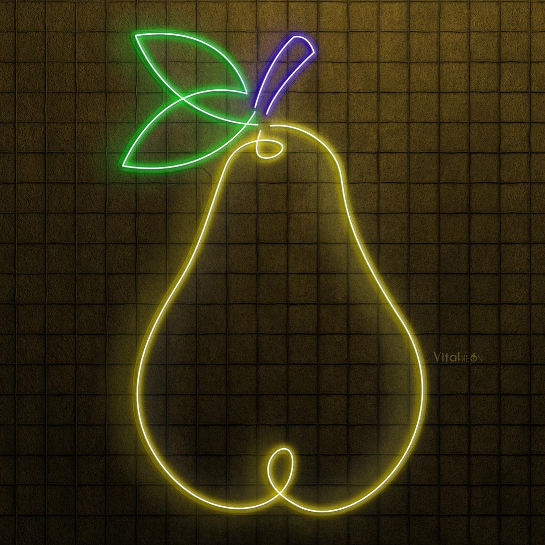Pear Led Sign Customizable Pear LED Neon Sign, Fruit Shop Wall Decor - Etsy
