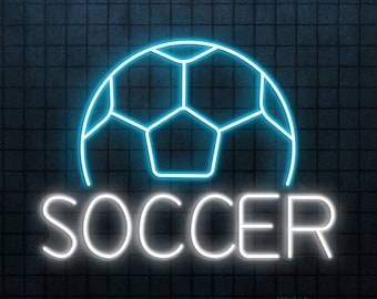 サッカー ネオンサイン LEDライト ロゴ ウォールアート ゴール ゲーム
