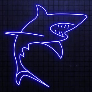 Shark Neon Sign, Shark LED Light, Home Wall Decor, Fish Wall Art, Ocean Shark Neon Sign, Fish Shop Wall Decor, Sea Food Restaurant Light