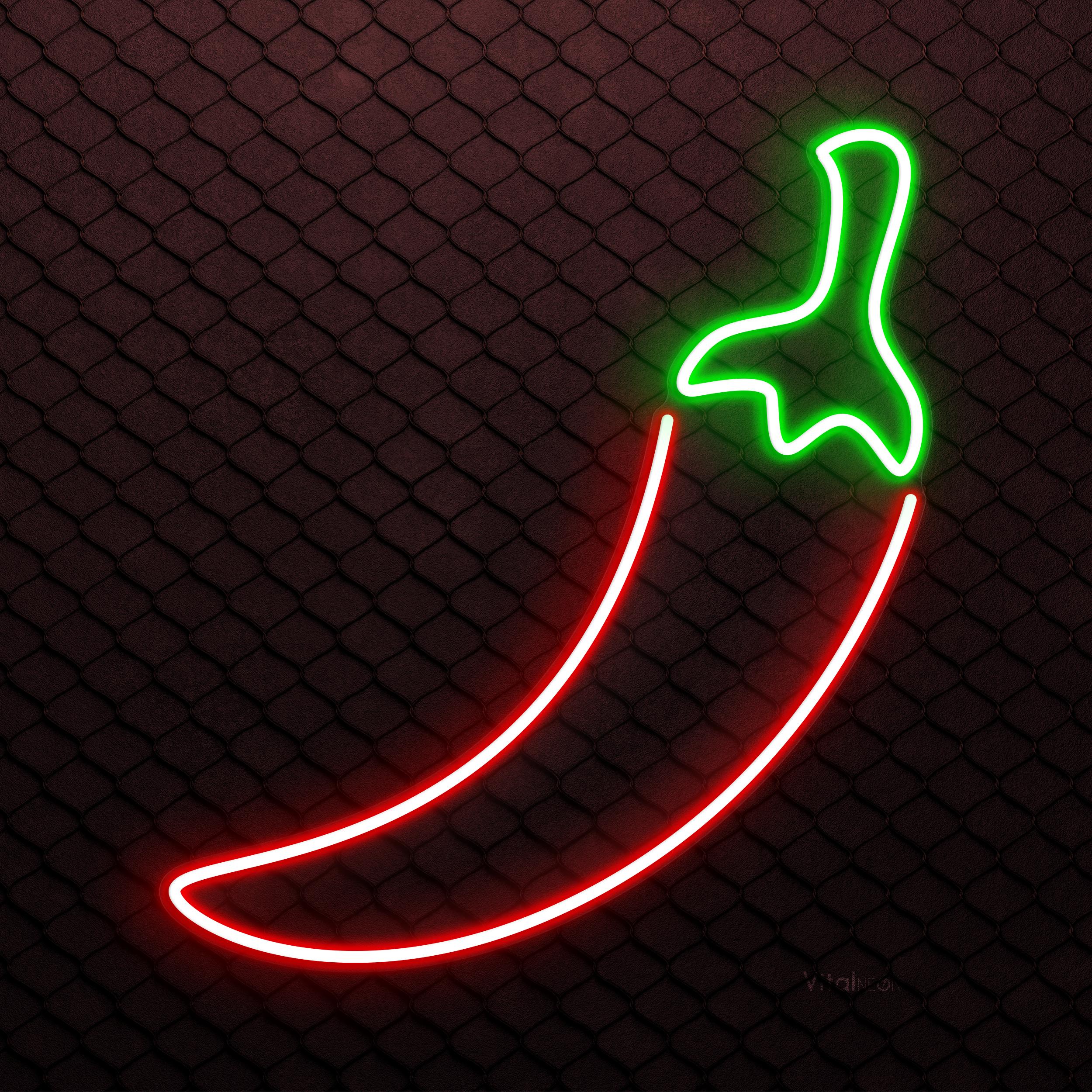 Chili Pepper Neon Sign, Chili Pepper LED Light, Spicy Food Wall