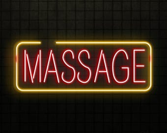 Massage Neon Leuchtreklame - LED Wandkunst für Spa, Therapieraum, Wellness Studio oder Zuhause