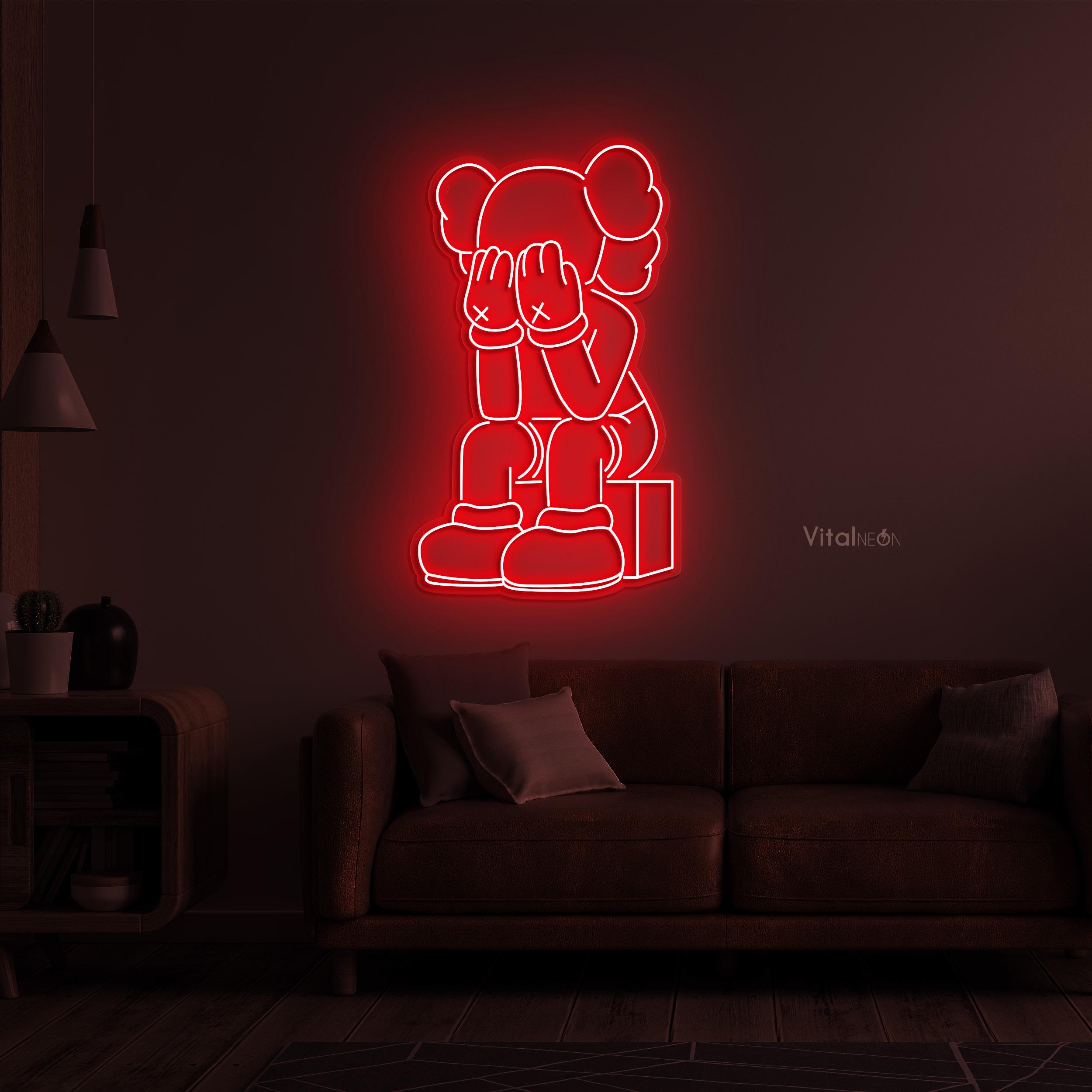 Gothic LED Wall Art Tattoo Shop Decor Emotional Lighting Crying Heart ...