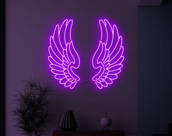 天使の羽 ネオンサイン LEDライト 天国 壁アート パーティー ホーム