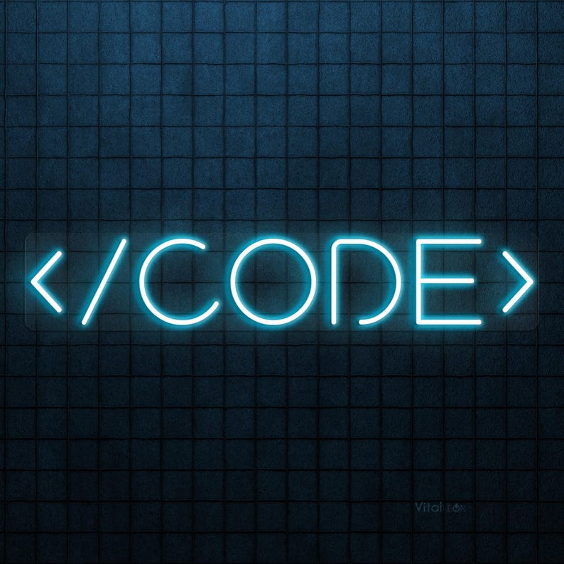 Code Neon Sign, Code Led Light, Gamer Room Wall Art, Coding Wall Decor ...