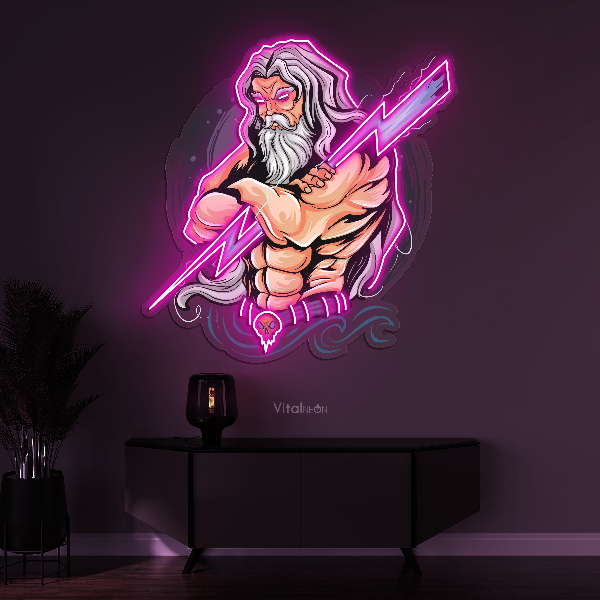 Zeus Thunder LED Light Neon Sign, Pop Art House Wall Decor Gift - Etsy