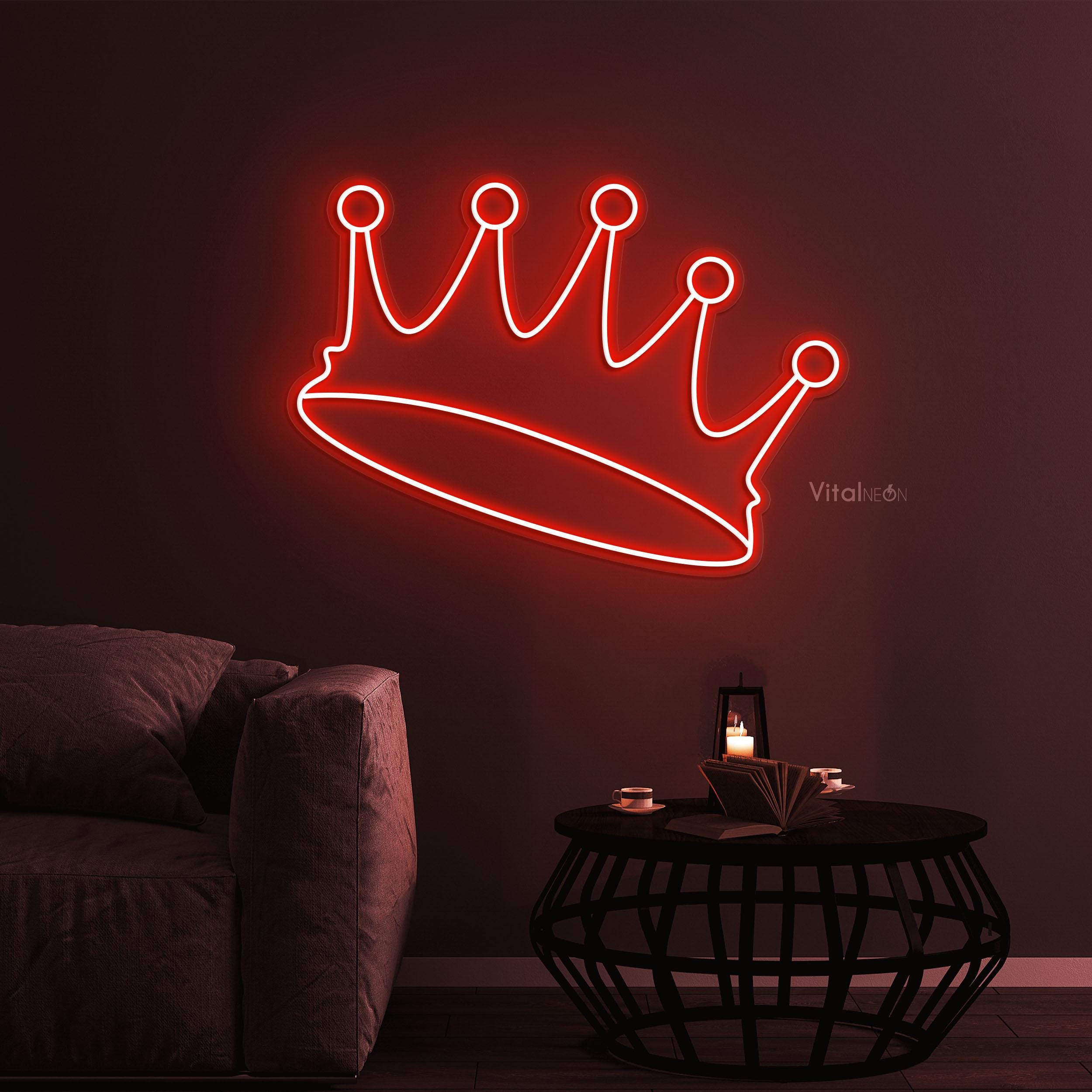 Crown Neon Sign, LED Light, Wall Hanging Art, Bar Bedroom Party