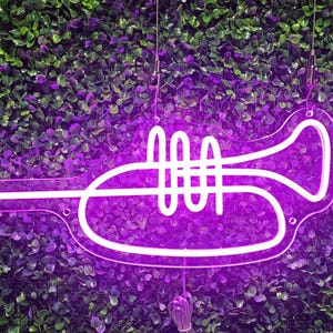 Trumpet Neon Sign, Perfect Musician Gift, LED Wall Decor, Jazz and Music Theme, Unique Gift for Trumpet Players, Neon Aesthetic Art