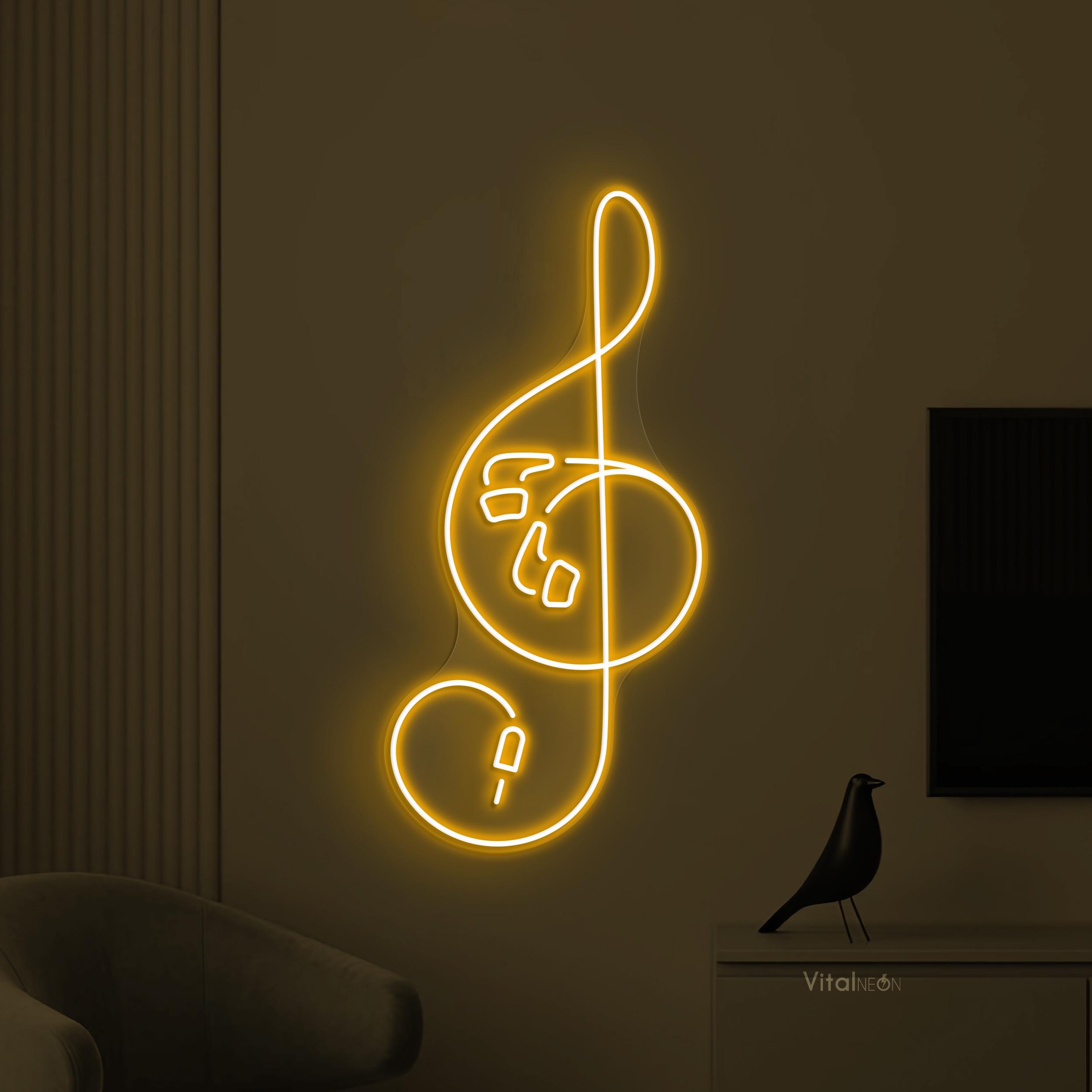 Treble Clef Neon Sign, Notes LED Light for Studio and DJ Room Decor - Etsy