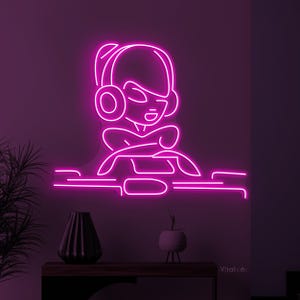 DJ Neon Sign LED Alien Dance Club Music Room Room Decor Gift image 6