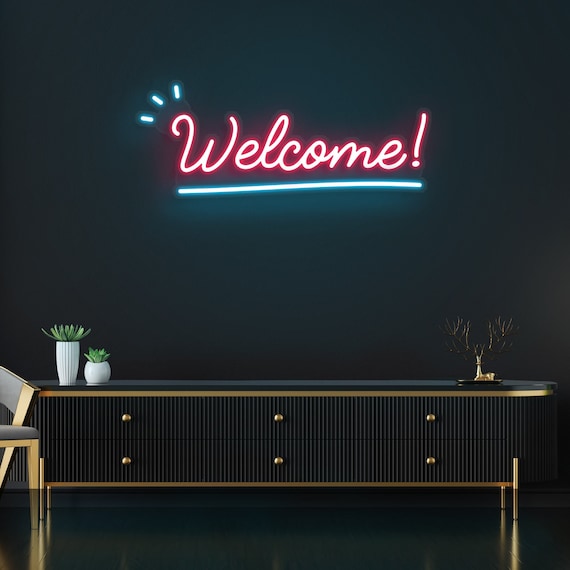Welcome Neon Sign LED Wall Decor Shop Restaurant Room Decoration