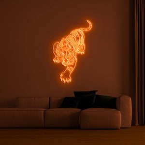 Tiger Led Neon Sign, Wall Décor Living Room, Neon Light Sign, Neon Sign Custom, Wall Hangings, Tiger Neon Art,Neon Business Logo, Wall Decor