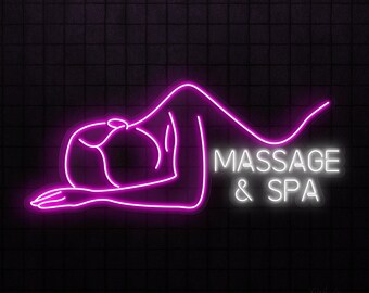 Massage Spa LED-Licht Neon Schild, Wellness Center Studio Home Wand Dekor Kunst