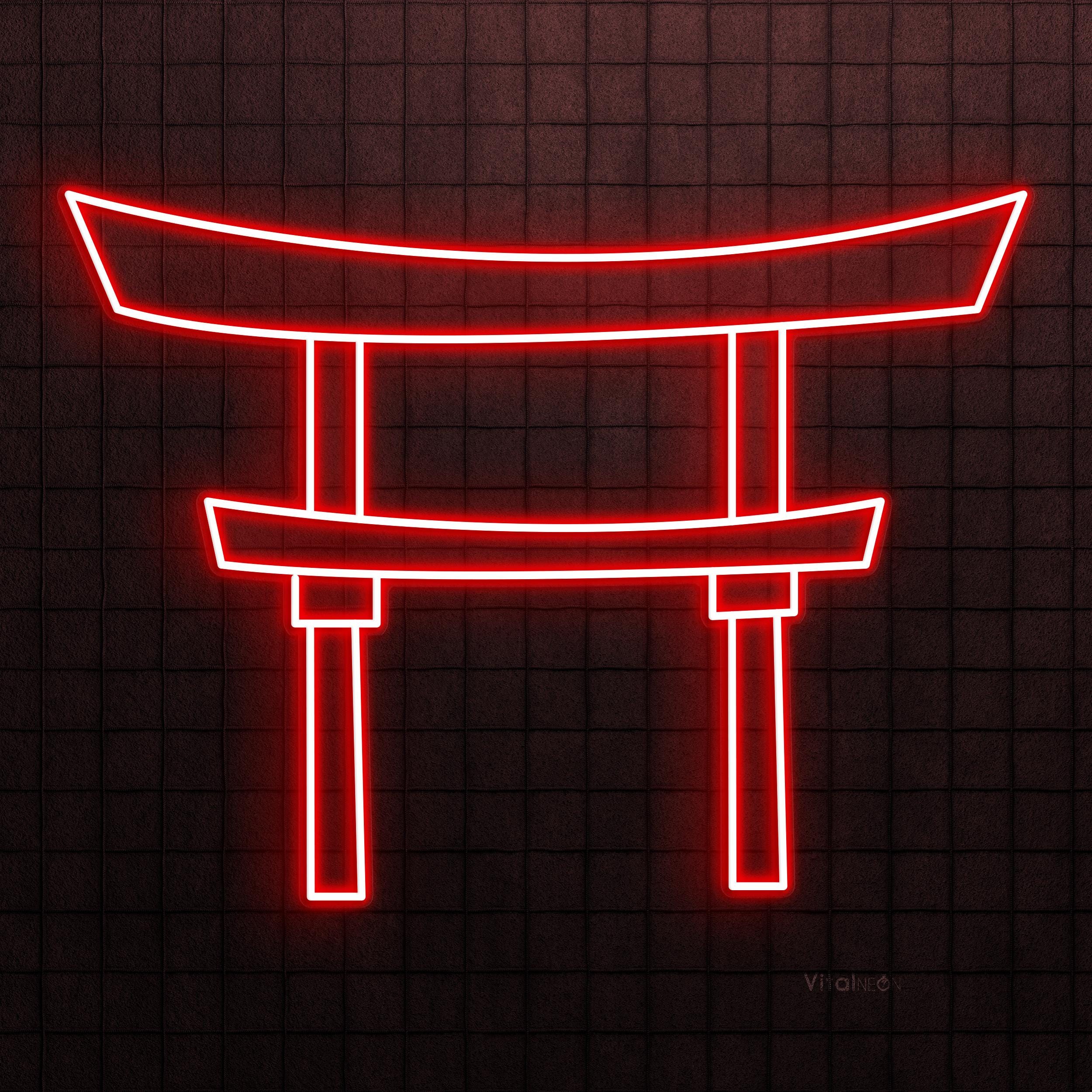 Japanese Torii Gate Neon Sign LED Light Zen Shrine Wall Art Decor