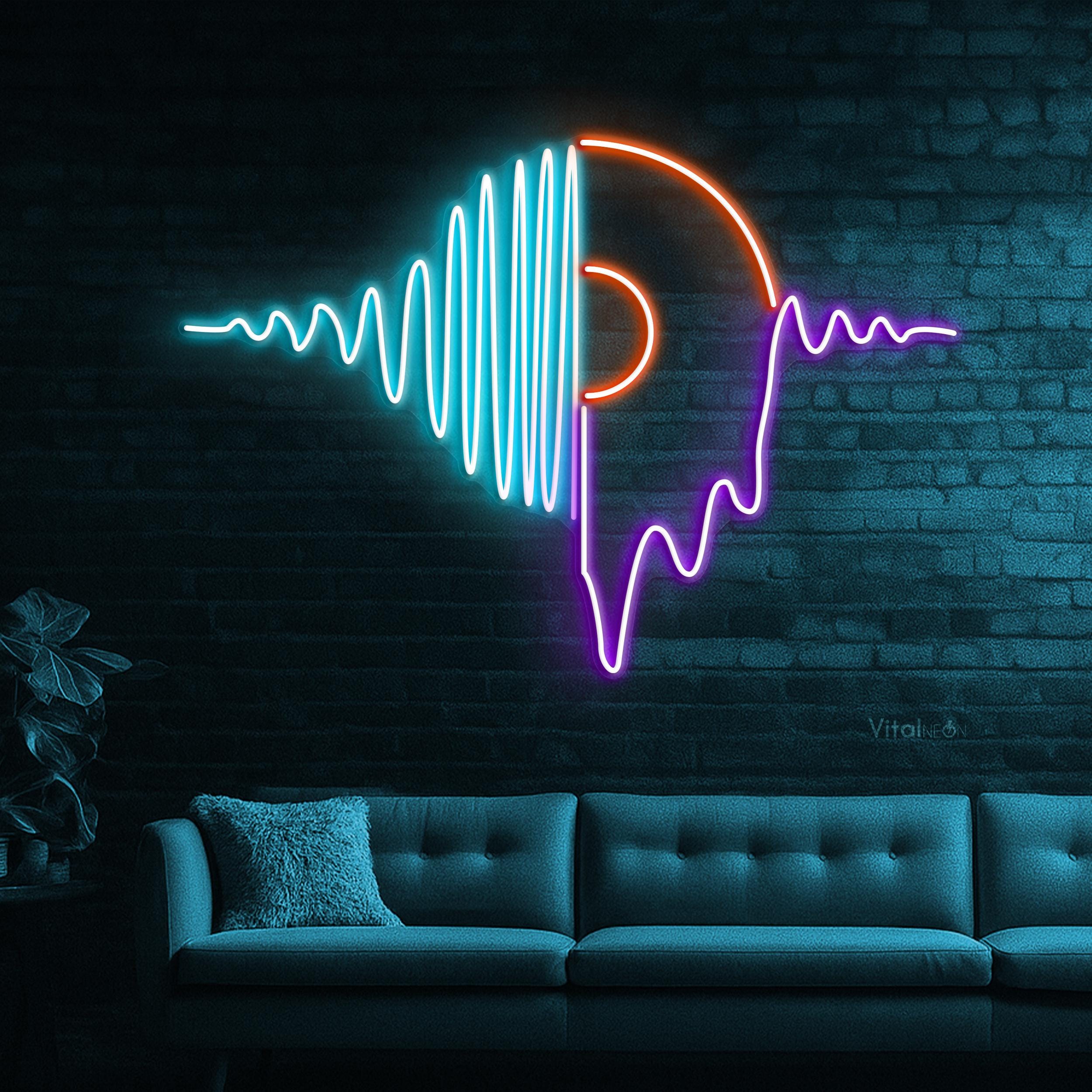 ビニールディスクサウンドウェーブLEDネオンサイン、DJミュージック